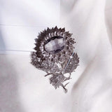 Big Crystal Sunflower Brooch Jewelry Women Banquet Clothes Pin