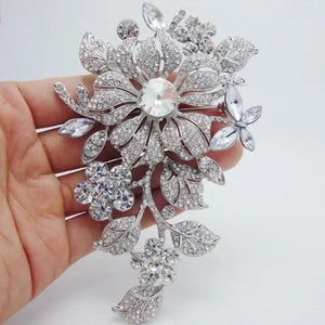 Floral Rhinestone Brooch Pin Women's Jewelry