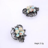Rhinestone Flower Brooch Pin Nature Stone Pendant Vintage Retro Jewelry Pins