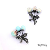 Rhinestone Flower Brooch Pin Nature Stone Pendant Vintage Retro Jewelry Pins