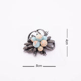 Rhinestone Flower Brooch Pin Nature Stone Pendant Vintage Retro Jewelry Pins
