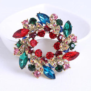 Bauhinia Brooch Silk Towel Scarf Pin Buckle Hollowed Bijoux Accessories
