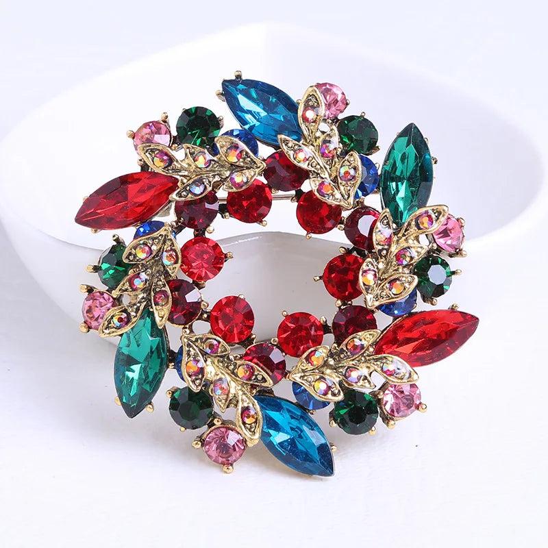 Bauhinia Brooch Silk Towel Scarf Pin Buckle Hollowed Bijoux Accessories