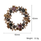 Bauhinia Brooch Silk Towel Scarf Pin Buckle Hollowed Bijoux Accessories