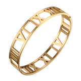 316L Stainless Steel Women's Roman Number Cuff Bracelet Wedding Gift
