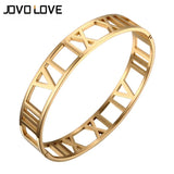 316L Stainless Steel Women's Roman Number Cuff Bracelet Wedding Gift