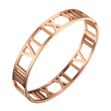 316L Stainless Steel Women's Roman Number Cuff Bracelet Wedding Gift