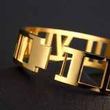 316L Stainless Steel Women's Roman Number Cuff Bracelet Wedding Gift