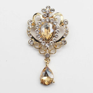 Alloy Drill Button Water Drop Brooch Pendant Coat DIY Jewelry