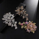 Crystal Flower Brooch Classic Zircon Wedding Charm Jewelry Gift