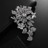 Crystal Flower Brooch Classic Zircon Wedding Charm Jewelry Gift