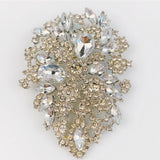 Yellow Crystal Flower Big Brooch Party Accessories Dress Brooch