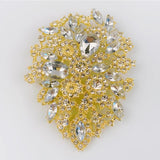 Yellow Crystal Flower Big Brooch Party Accessories Dress Brooch
