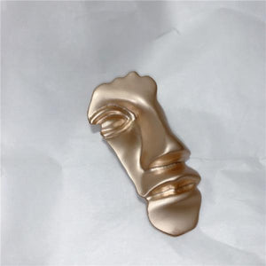Vintage Metal Abstract Face Mask Brooch for Women Dance Party Jewelry