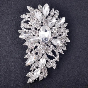 Crystal Zircon Water Drop Flower Brooch Pin Party Ball Jewelry Gift
