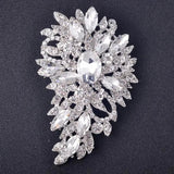 Crystal Zircon Water Drop Flower Brooch Pin Party Ball Jewelry Gift