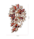 Crystal Zircon Water Drop Flower Brooch Pin Party Ball Jewelry Gift