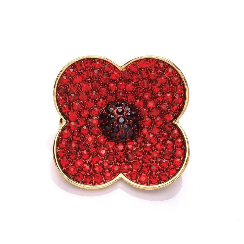 Kate Purple Poppy Flower Brooch British Corsage Enamel Pin
