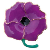 Kate Purple Poppy Flower Brooch British Corsage Enamel Pin