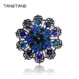 Royal Crystal Peacock Brooch Antique Flower Pins Jewelry Mother's Gift