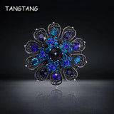 Royal Crystal Peacock Brooch Antique Flower Pins Jewelry Mother's Gift
