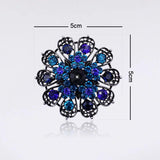 Royal Crystal Peacock Brooch Antique Flower Pins Jewelry Mother's Gift