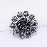 Royal Crystal Peacock Brooch Antique Flower Pins Jewelry Mother's Gift