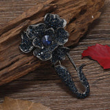 Crystal Flower Pin Brooch for Women Rhinestone Vintage Girls Banq