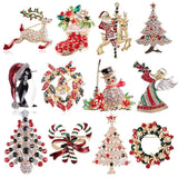 Christmas Brooch Christmas Tree Shoes Old Elk Garland Snow...