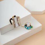 Cartoon Wine Beer Coffee Drip Brooch Metal Pin Badges