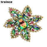 Gem Brooch Inlaid Pearl Rhinestone Flower Brooches