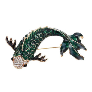 Enamel Fish Brooches Rhinestone Sea Animal Pins