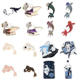 Enamel Fish Brooches Rhinestone Sea Animal Pins