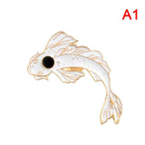 Enamel Fish Brooches Rhinestone Sea Animal Pins