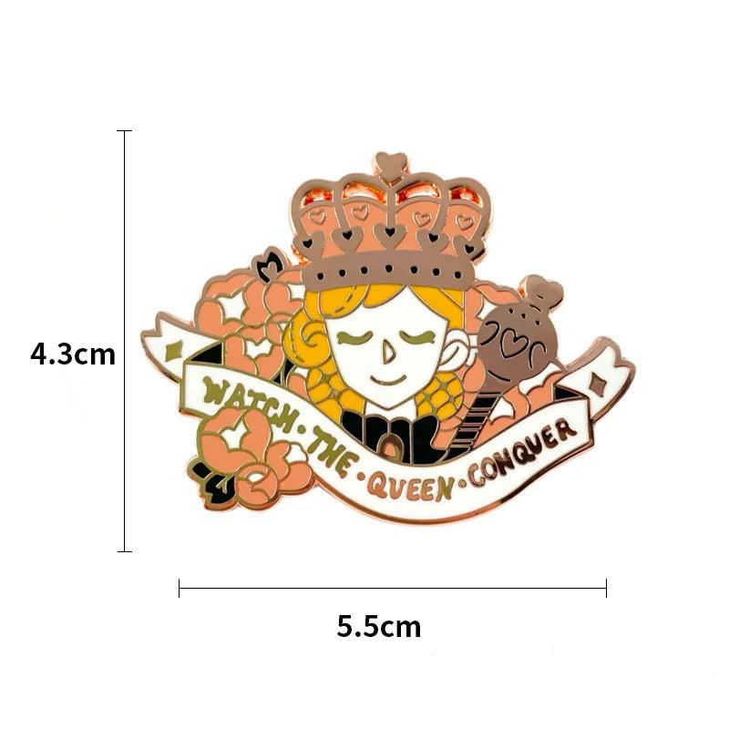 Feminist Brooch Pin Armed Lady with Sword Enamel Lapel Pin