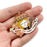 Feminist Brooch Pin Armed Lady with Sword Enamel Lapel Pin