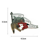 Feminist Brooch Pin Armed Lady with Sword Enamel Lapel Pin