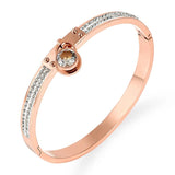 Zirconia Crystals Bangle Stainless Steel Rivet Bangles for Women