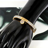 Zirconia Crystals Bangle Stainless Steel Rivet Bangles for Women