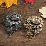 Muylinda Sunflower Enamel Pin Brooch Jewelry Vintage Women Banquet Clothes Clip