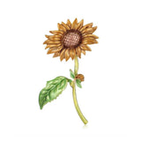 Muylinda Sunflower Enamel Pin Brooch Jewelry Vintage Women Banquet Clothes Clip