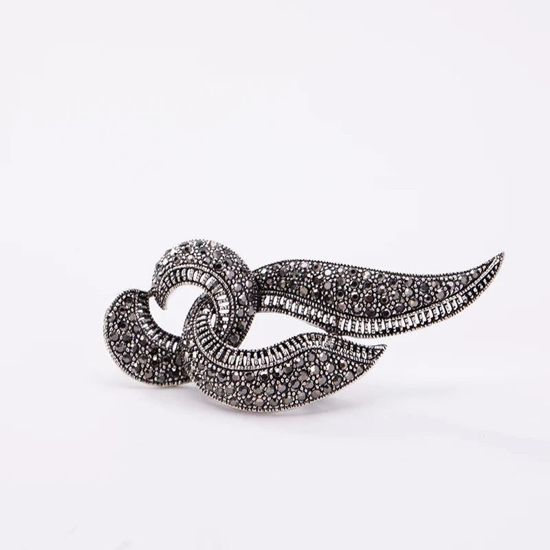 Antique Brooch Rhinestone Jewelry Coat Sweater Accessory Pin