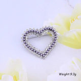Heart Brooch Beaded Romantic Pin Brooch for Women Wedding