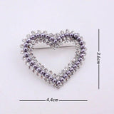 Heart Brooch Beaded Romantic Pin Brooch for Women Wedding