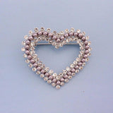 Heart Brooch Beaded Romantic Pin Brooch for Women Wedding