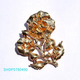 Red Rhinestone Rose Brooch for Women Girls