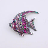 Angelfish Fish Brooch - Fuchsia Stones - Bridal Wedding Ornament
