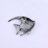 Angelfish Fish Brooch - Fuchsia Stones - Bridal Wedding Ornament
