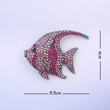Angelfish Fish Brooch - Fuchsia Stones - Bridal Wedding Ornament