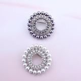 Round Wreath Brooch Wedding Rhinestone Pearls Bridal Pin